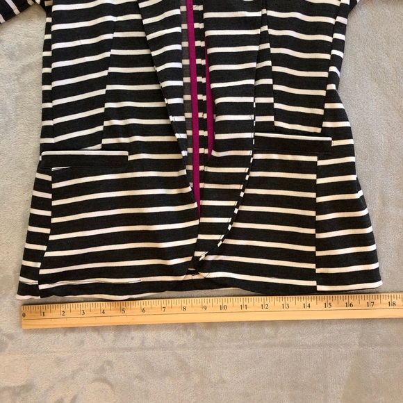 Xhilaration Black & White Striped Knit Blazer - Picture 12 of 13